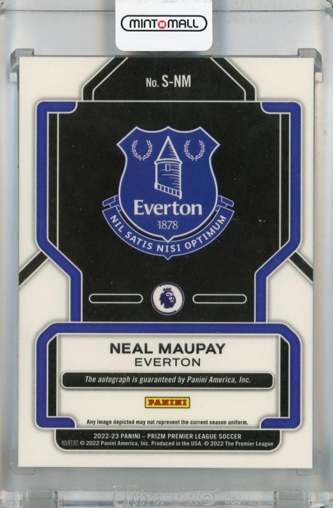 2022-23 Panini Prizm Premier League Neal Maupay Signatures #33 Auto *minor stain on back Everton