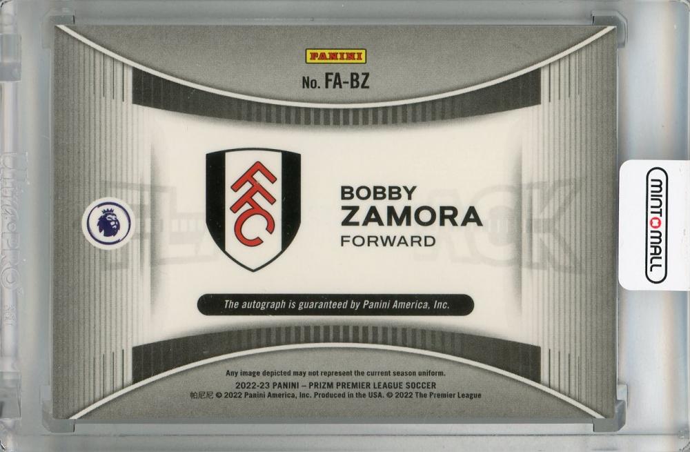 2022-23 Panini Prizm Premier League Bobby Zamora Flashback Autographs #11 *minor stain on back Fulham