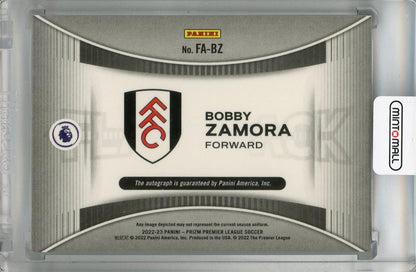 2022-23 Panini Prizm Premier League Bobby Zamora Flashback Autographs #11 *minor stain on back Fulham