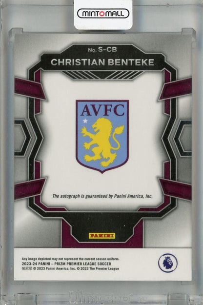 2023-24 Panini Prizm Premier League Christian Benteke Signatures #3 Auto Aston Villa