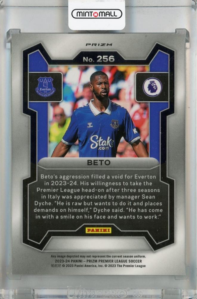 2023-24 Panini Prizm Premier League Beto Snakeskin Prizms #256 *minor dent on back* Everton