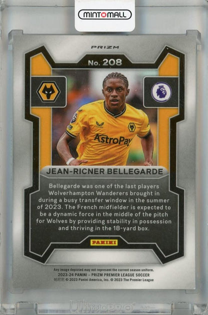 2023-24 Panini Prizm Premier League Jean-Ricner Bellegarde Snakeskin Prizms #208 *minor dent on back Wolverhampton Wanderers