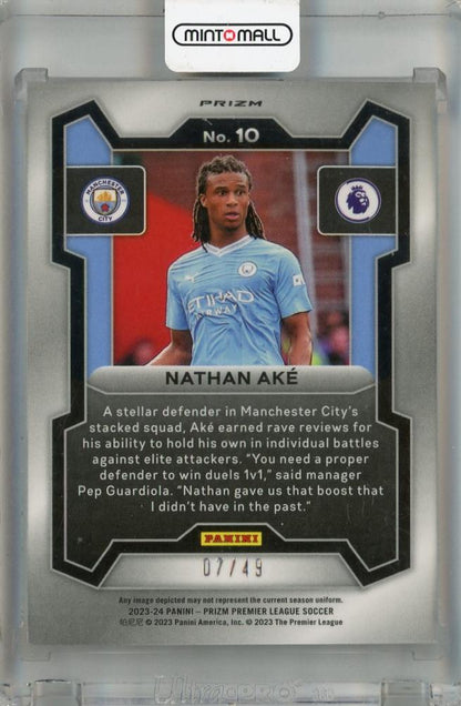 2023-24 Panini Prizm Premier League Nathan Ake Breakaway Prizms Red #10 *minor stain on back Manchester City