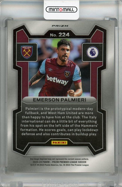 2023-24 Panini Prizm Premier League Emerson Palmieri Tiger Stripe Choice Prizms #224 *minor stain on back West Ham United