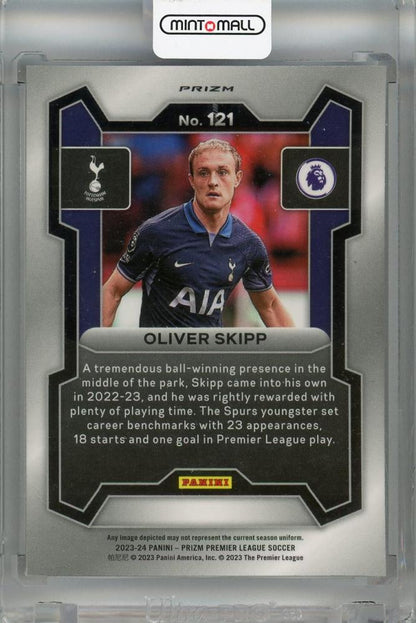 2023-24 Panini Prizm Premier League Oliver Skipp Tiger Stripe Choice Prizms #121 *minor stain on back* Tottenham Hotspur