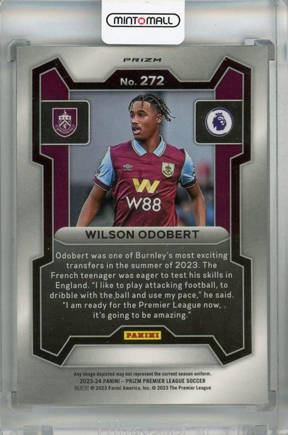 2023-24 Panini Prizm Premier League Wilson Odobert Black and White Checker Prizms #272 RC *minor dent on back Burnley