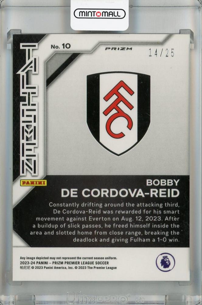 2023-24 Panini Prizm Premier League Bobby De Cordova-Reid Talismen Orange Prizms #10 14/25 Fulham