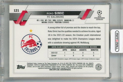2022-23 Topps Chrome UEFA Club Competitions Roko Simic Base Hero Variation #121 RC *minor stain on back FC Salzburg