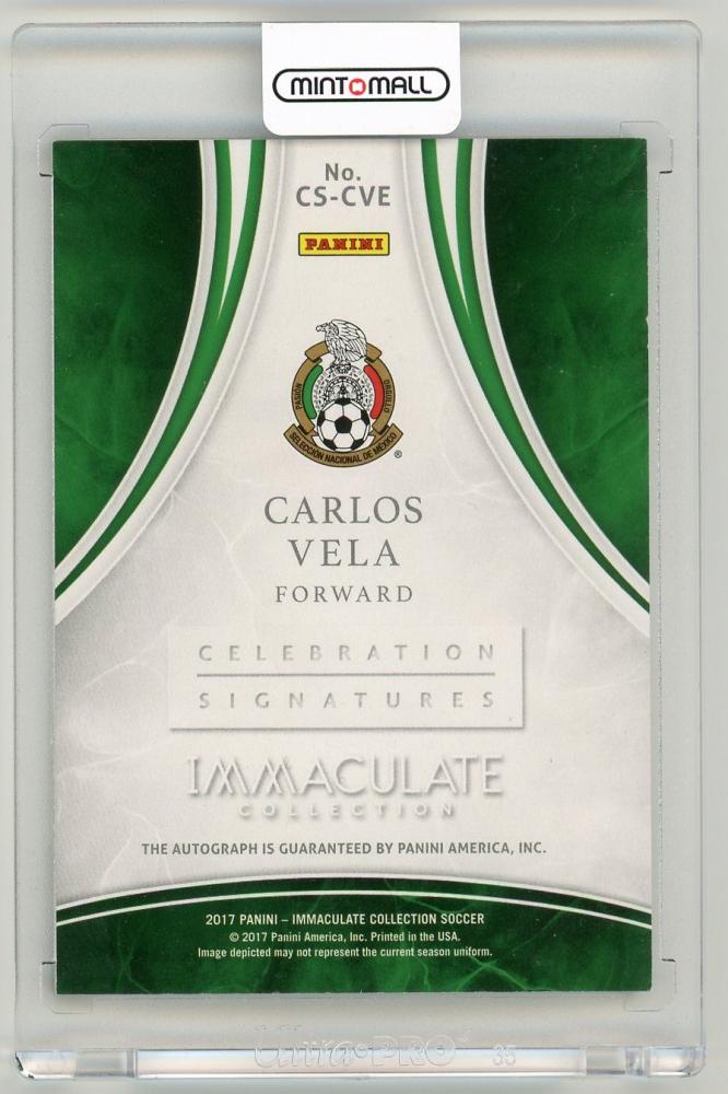 2017 Panini Immaculate Collection Carlos Vela Celebration Signatures(ON CARD)27/75 Mexico