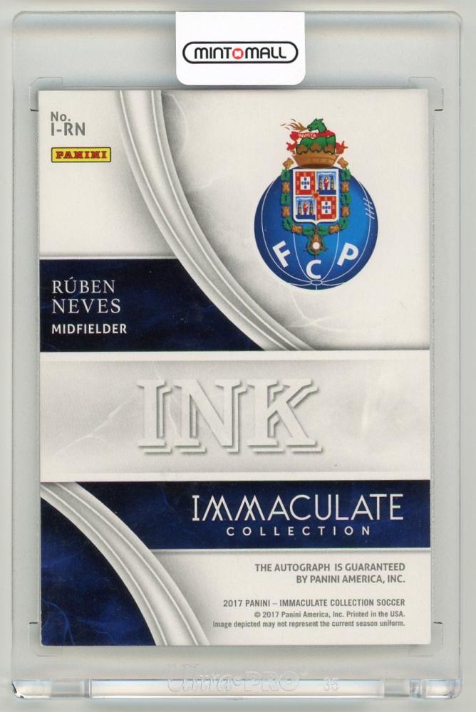 2017 Panini Immaculate Collection Ruben Neves Ink Autographs(ON CARD)63/65 FC Porto