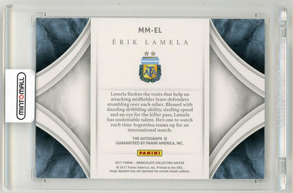 2017 Panini Immaculate Collection Erik Lamela Modern Marks Autographs(ON CARD)62/75 Argentina