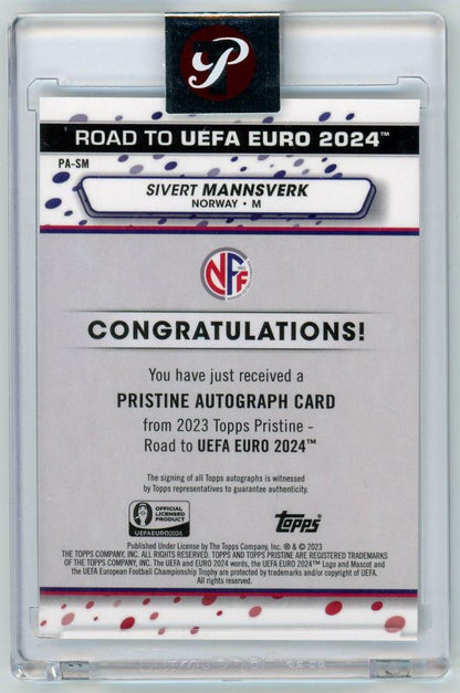 2023 Topps Pristine Road to Euro 2024 Sivert Mannsverk AutographsPA-SM Norway