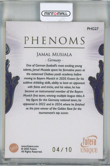2025 FUTERA UNIQUE Jamal Musiala GoldFrame Phenoms #PHG2704/10 Germany