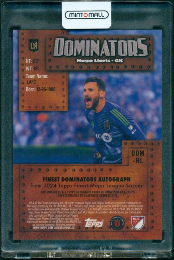 2024 Finest MLS Finest Dominators Autographs Orange Refractors #DOMHL Hugo Lloris 5/25 LAFC