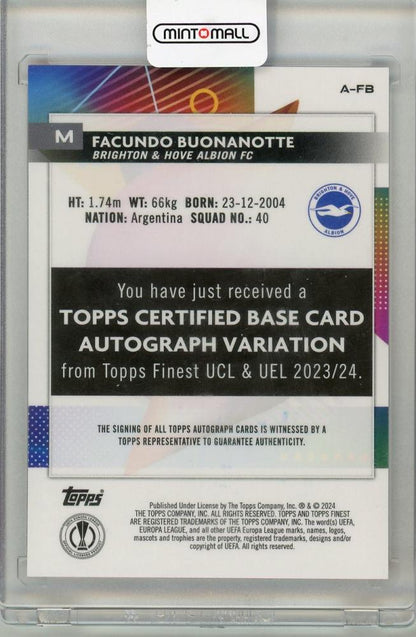 2024 TOPPS finest Facundo Buonanotte RC Auto#A-FB Brighton & Hove Albion FC