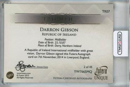 2025 Futera Darron Gibson Triumph Auto #TR072of45 Ireland