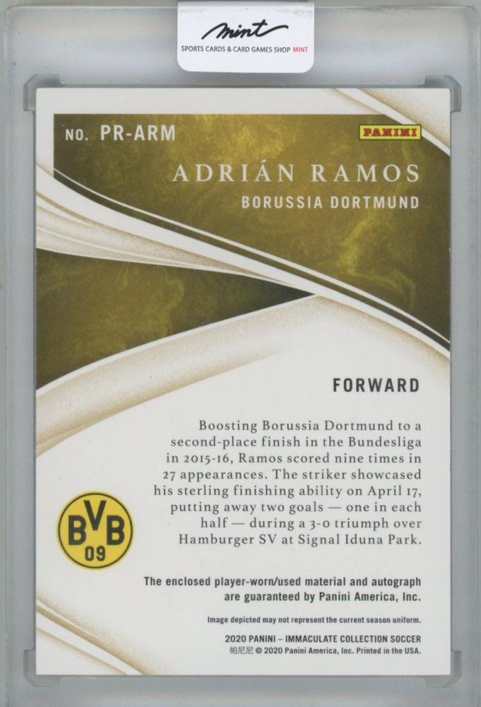2019-20 PANINI Immaculate Collection Premium Swatch Autographs / ADRIAN RAMOS(Borussia Dortmund) 02/75