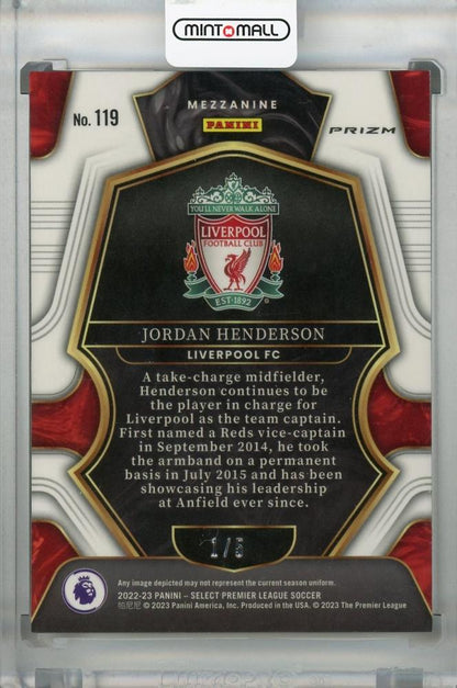 2022-23 Panini Select Premier League Liverpool FC Jordan Henderson Base Mezzanine Green Reflector(Parallel Version)(First Number!)