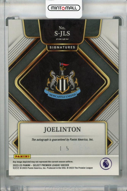 2022-23 Panini Select Premier League Newcastle United Joelinton Signatures Green Reflector(Parallel Version)(1st Number!) 1/5