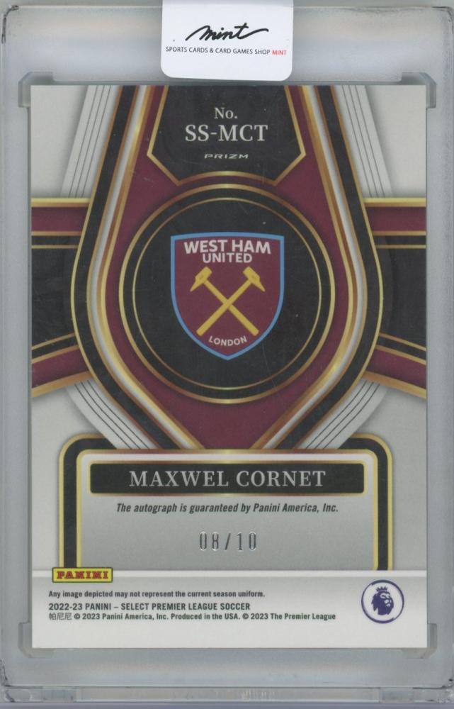 2022-23 PANINI Select English Premier League Select Signatures Gold / MAXWEL CORNET(West Ham United FC) 08/10