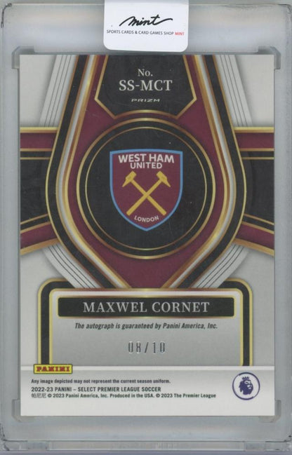 2022-23 PANINI Select English Premier League Select Signatures Gold / MAXWEL CORNET(West Ham United FC) 08/10