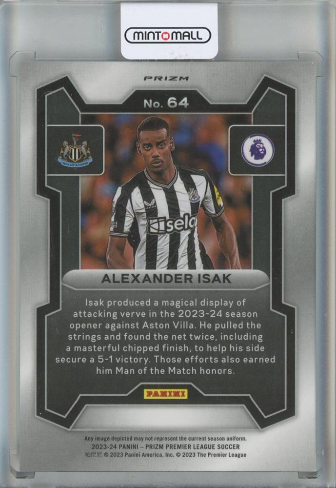 2023-24 Panini Prizm Premier League Alexander Isak Snakeskin #64 Newcastle United