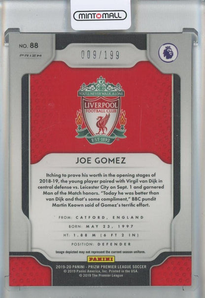 2019-20 Panini Prizm Premier Joe Gomez Blue #88009/199 Livepool FC