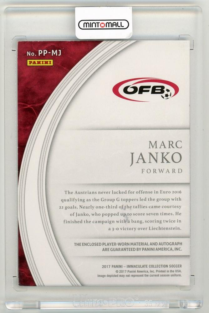 2017 Panini Immaculate Collection Marc Janko Premium Patch Autographs(ON CARD)16/35 Austria