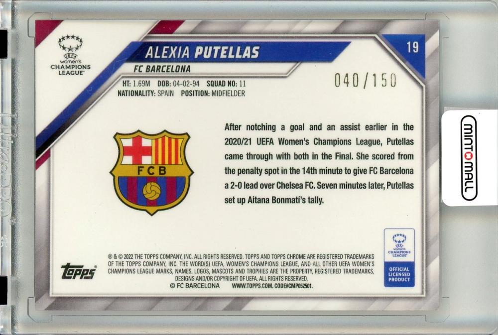 2021-22 Topps Chrome UEFA Women trading card series pack featuring female soccer players