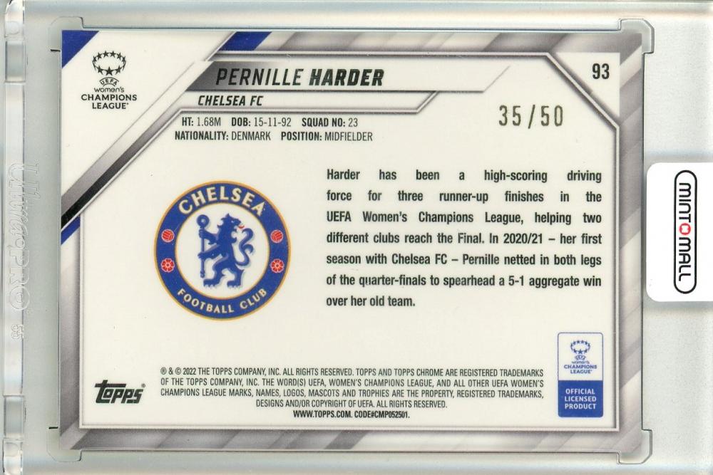 2021-22 TOPPS CHROME UEFA WOMEN trading card pack with female soccer player artwork