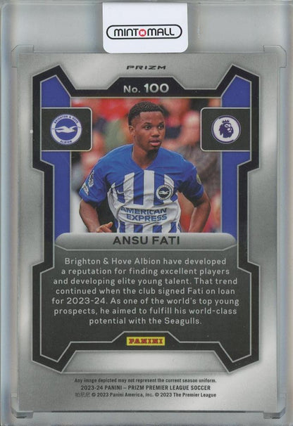 2023-24 Panini Prizm Premier League Ansu Fati Tiger Stripe Choice Prizms #100 Brighton & Hove Albion