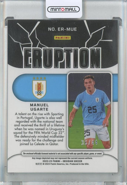 2022-23 Panini Obsidian Manuel Ugarte Eruption Purple #ER-MU36/44 Uruguay