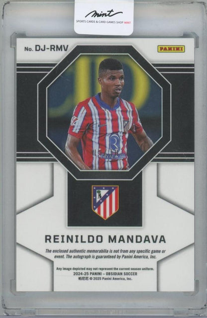 2024-25 PANINI Obsidian Dual Jersey Ink Electric Etch Taiga / REINILDO MANDAVA(Atletico Madrid) 09/10