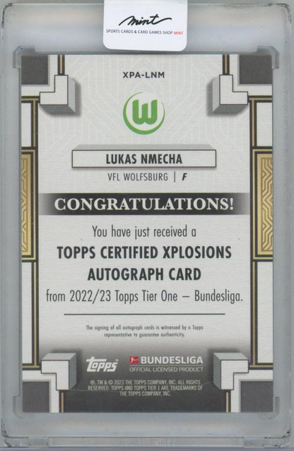 2022-23 TOPPS Tier One Bundesliga Xplosion Autographs Purple / LUKAS NMECHA(VfL Wolfsburg) 37/50