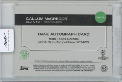 2024-25 TOPPS Chrome UEFA Club Competitions Autographs Gold Geometric Refractors / CALLUM McGREGOR(Celtic FC) 37/50