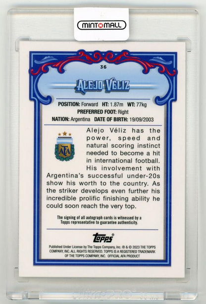 2023 TOPPS Argentina Fileteado Bowman Estrella Autographs Alejo Veliz #36