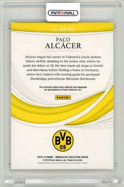 2018-19 Panini Immaculate Collection Paco Alcacer Dual Patch Autographs Sapphire Parallels7/25 Borussia Dortmund