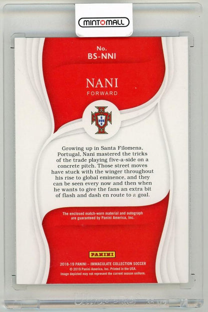 2018-19 Panini Immaculate Collection Nani Boot Signatures26/50 Portugal