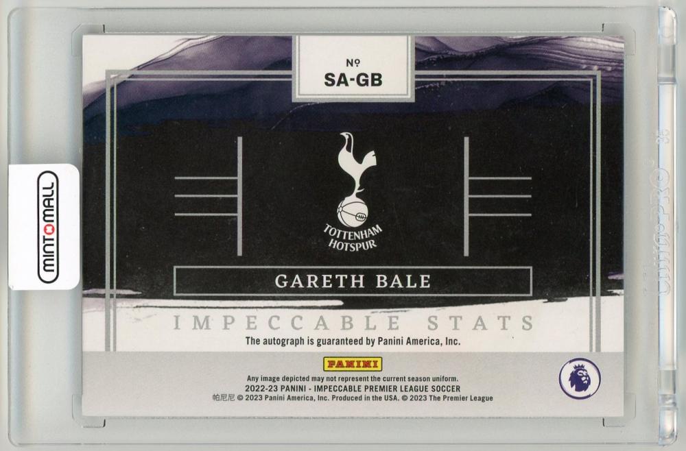 2022-23 Panini Impeccable Premier League Gareth Bale Impeccable Stats Autographs4/53 Tottenham Hotspur