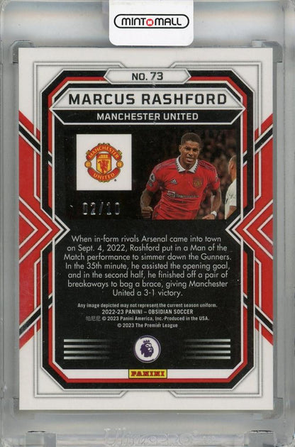 2022-23 Panini Obsidian Marcus Rashford Red Flood Electric Etch #73 ※Initial Damage 02/10 Manchester United