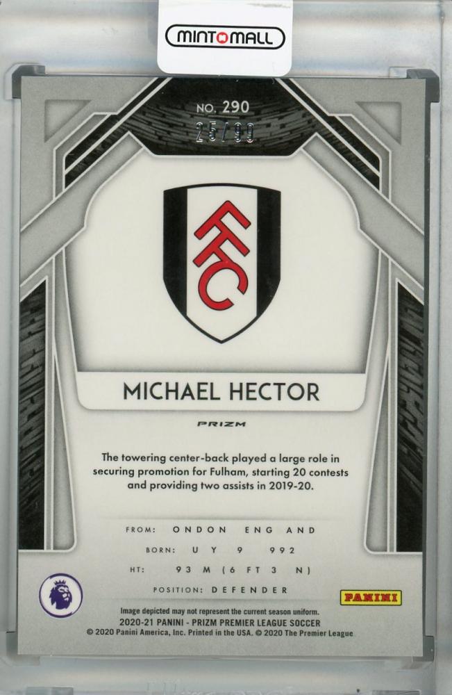2020-21 Panini Prizm Premier League Breakaway Fulham Michael Hector Base Violet parallel card 25 out of 99