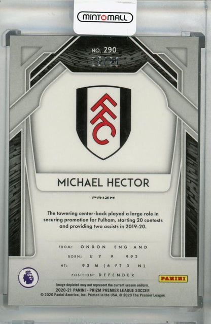 2020-21 Panini Prizm Premier League Breakaway Fulham Michael Hector Base Violet parallel card 25 out of 99