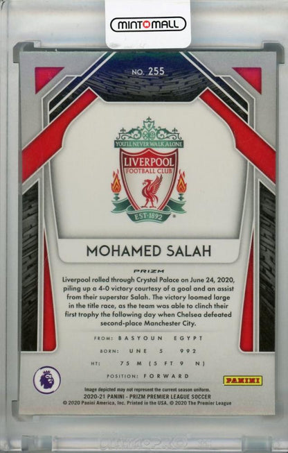 2020-21 Panini Prizm Premier League Liverpool FC Mohamed Salah Base Silver parallel trading card