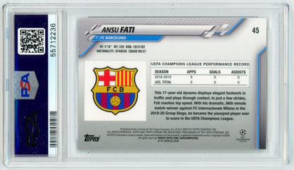 2019-20 Topps Chrome UEFA Champions League Ansu Fati Base Speckle Refractor Parallels#45PSA 10*Gem-MINT* FC Barcelona