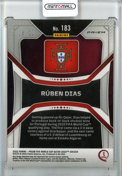 2022 Panini Prizm World Cup Ruben Dias Base/Maroon Prizms/#18318/22