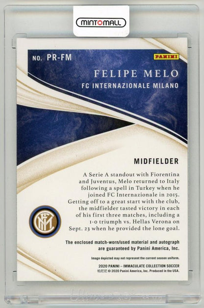 2020 Panini Immaculate Collection Felipe Melo Premium Swatch Autographs59/75 FC Internazionale Milano