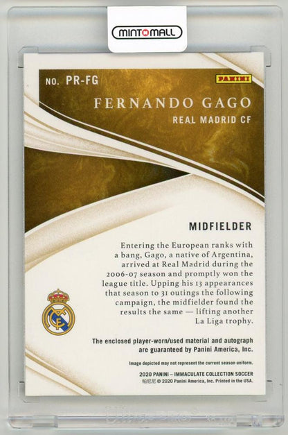 2020 Panini Immaculate Collection Fernando Gago Premium Swatch Autographs25/75 Real Madrid