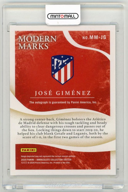 2020 Panini Immaculate Collection Jose Gimenez Modern Marks50/99 Atletico de Madrid