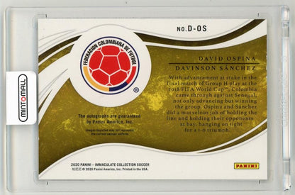 2020 Panini Immaculate Collection David Ospina/Davinson Sanchez Dual Autographs11/35 Colombia