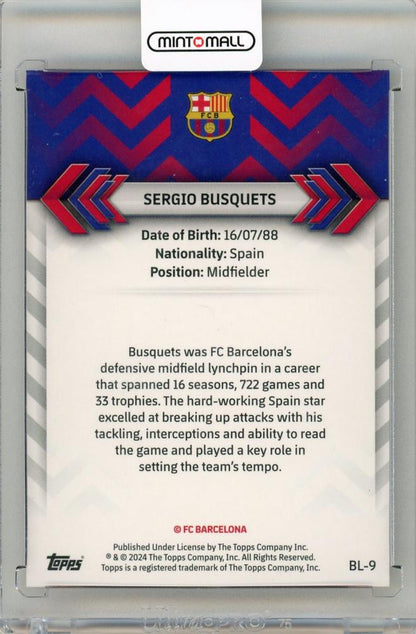 2023-24 TOPPS FC Barcelona Official Team Set Soccer Sergio Busquets Red Parallels 1/5 FC Barcelona